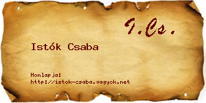 Istók Csaba névjegykártya