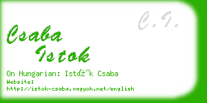 csaba istok business card